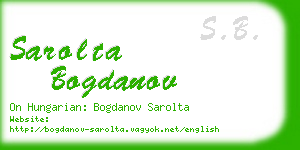 sarolta bogdanov business card